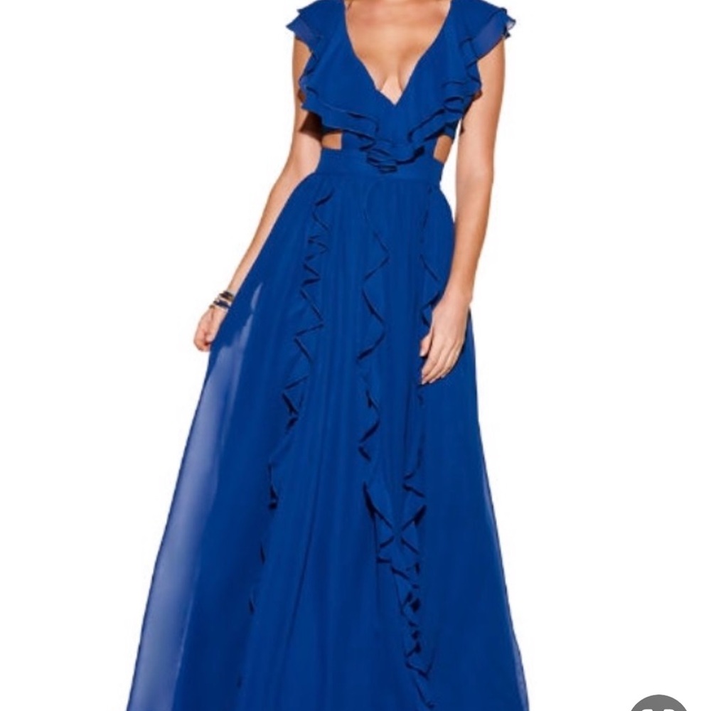 Boston Proper Blue Halter Sundress with Flutter Sleeves